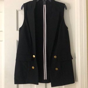 Black professional blazer vest with gold hardware